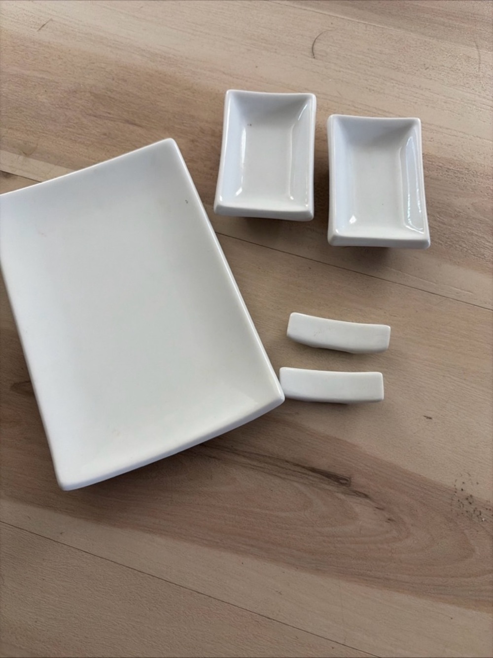 pier 1 ceramic sushi serving set white